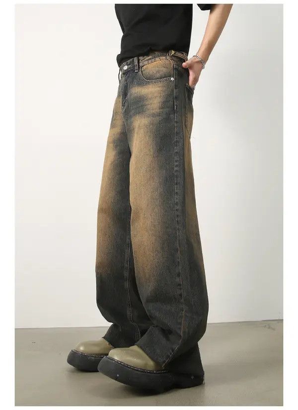 Japanese Brand Kayama x Itou Washed distressed straight-leg loose jeans Size US 32 / EU 48 - 4 Thumbnail