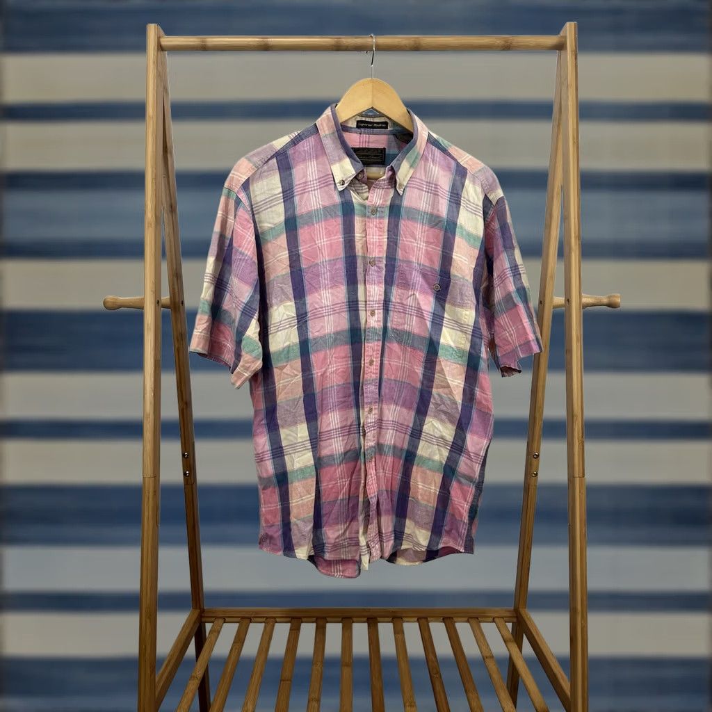 Eddie Bauer VTG Eddie Bauer Button-Up Shirt Plaid Short Sleeve Pink Multicolor L Mens Regular XS? Size US L / EU 52-54 / 3 - 1 Thumbnail