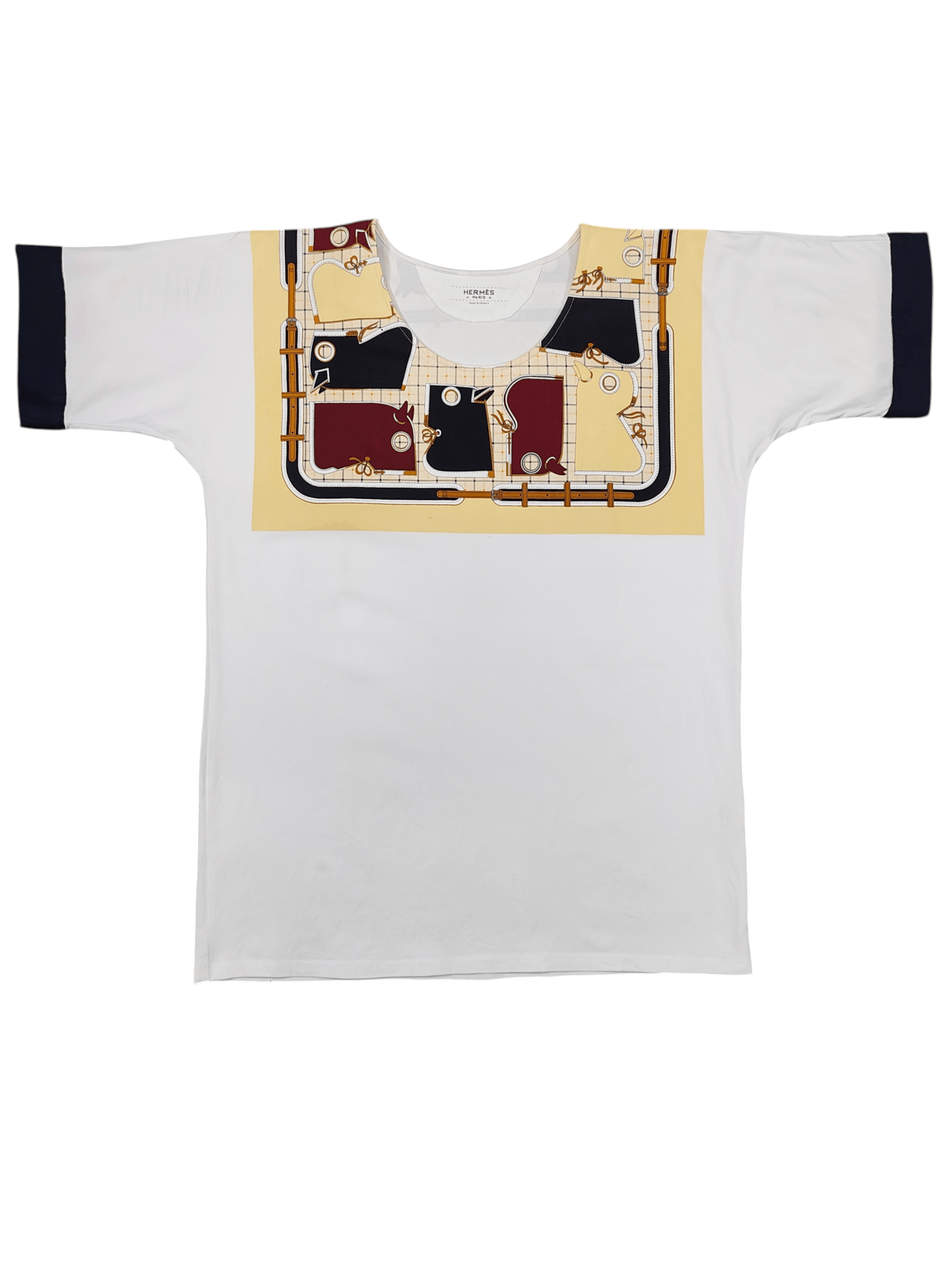 Hermes Hermes - "Etriers & Harness" Scarf Panel Graphic Tee Size M / US 6-8 / IT 42-44 - 1 Thumbnail