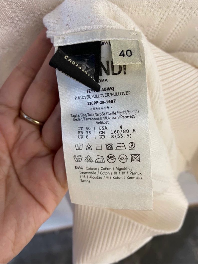Fendi Fendi F Full Logo Short Sleeve Knitwear Size US XXS / EU 40 - 4 Thumbnail