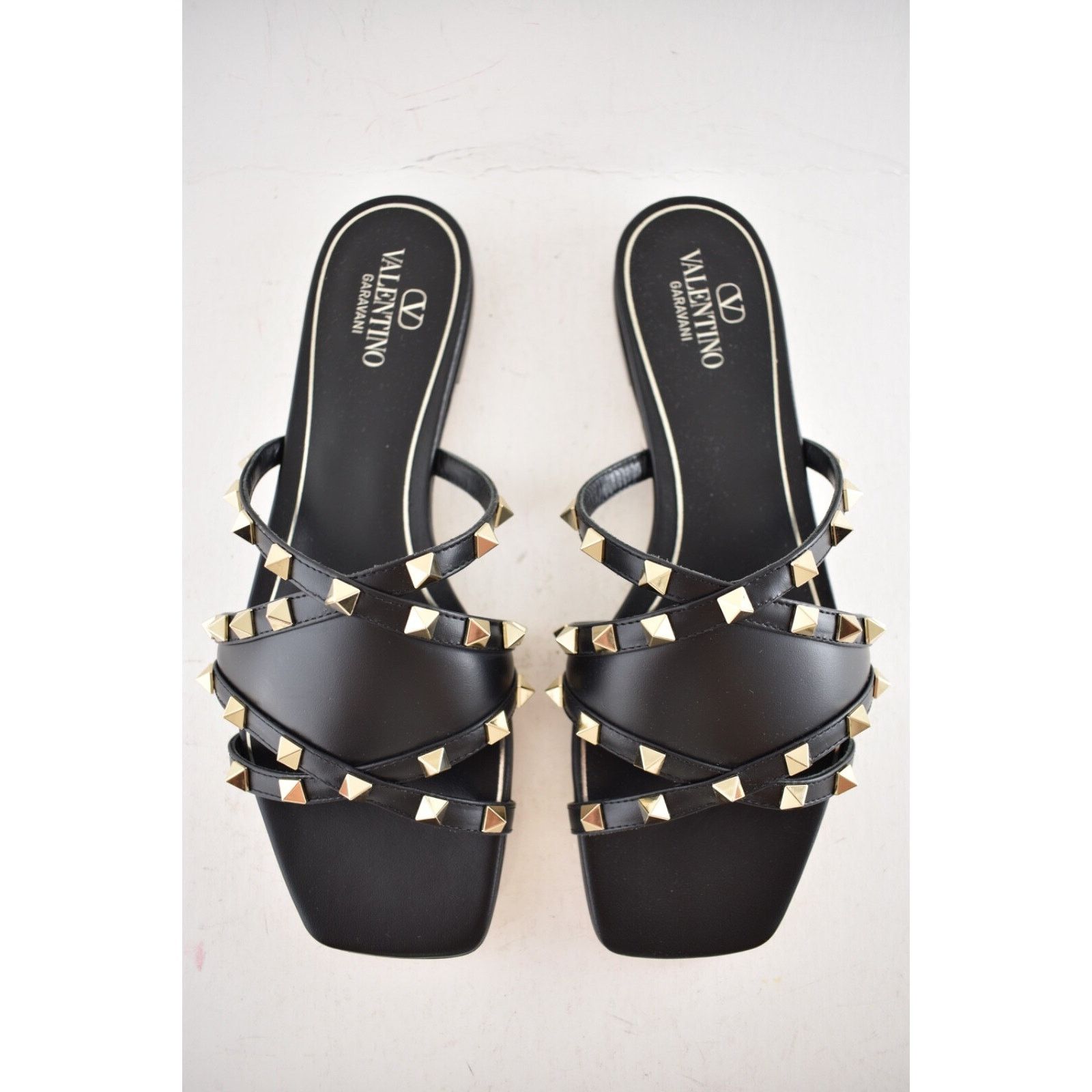 Valentino Valentino Rockstud Crisscross Strap Leather Black Slip On Size US 10 / IT 40 - 11 Thumbnail