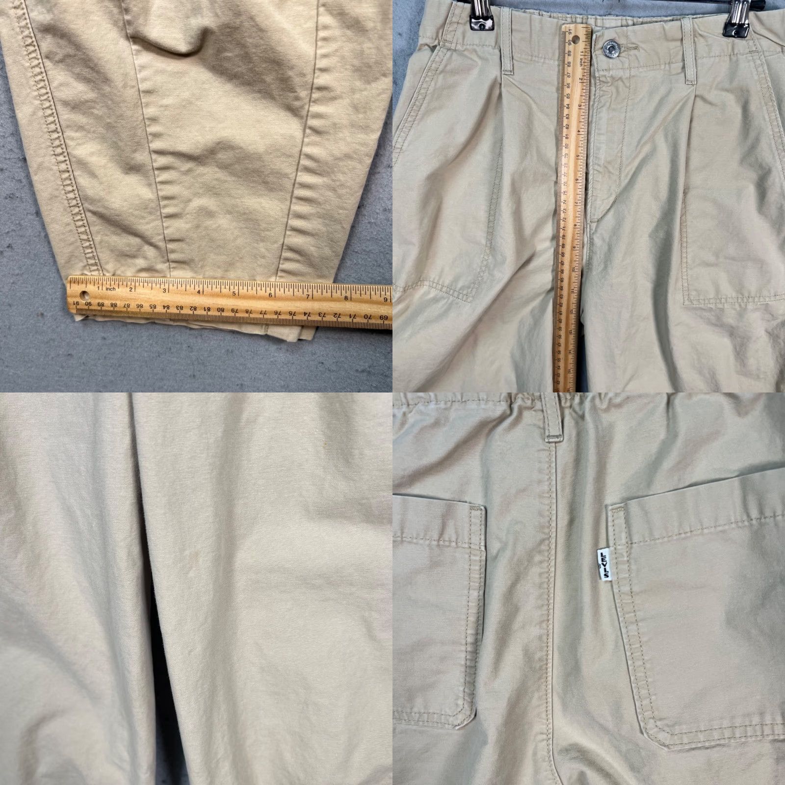 Levi's Levis Womens Size 27 Beige Cotton Pleated Barrel Leg Elastic Cuff Pants Size 27" / US 4 / IT 40 - 8 Thumbnail