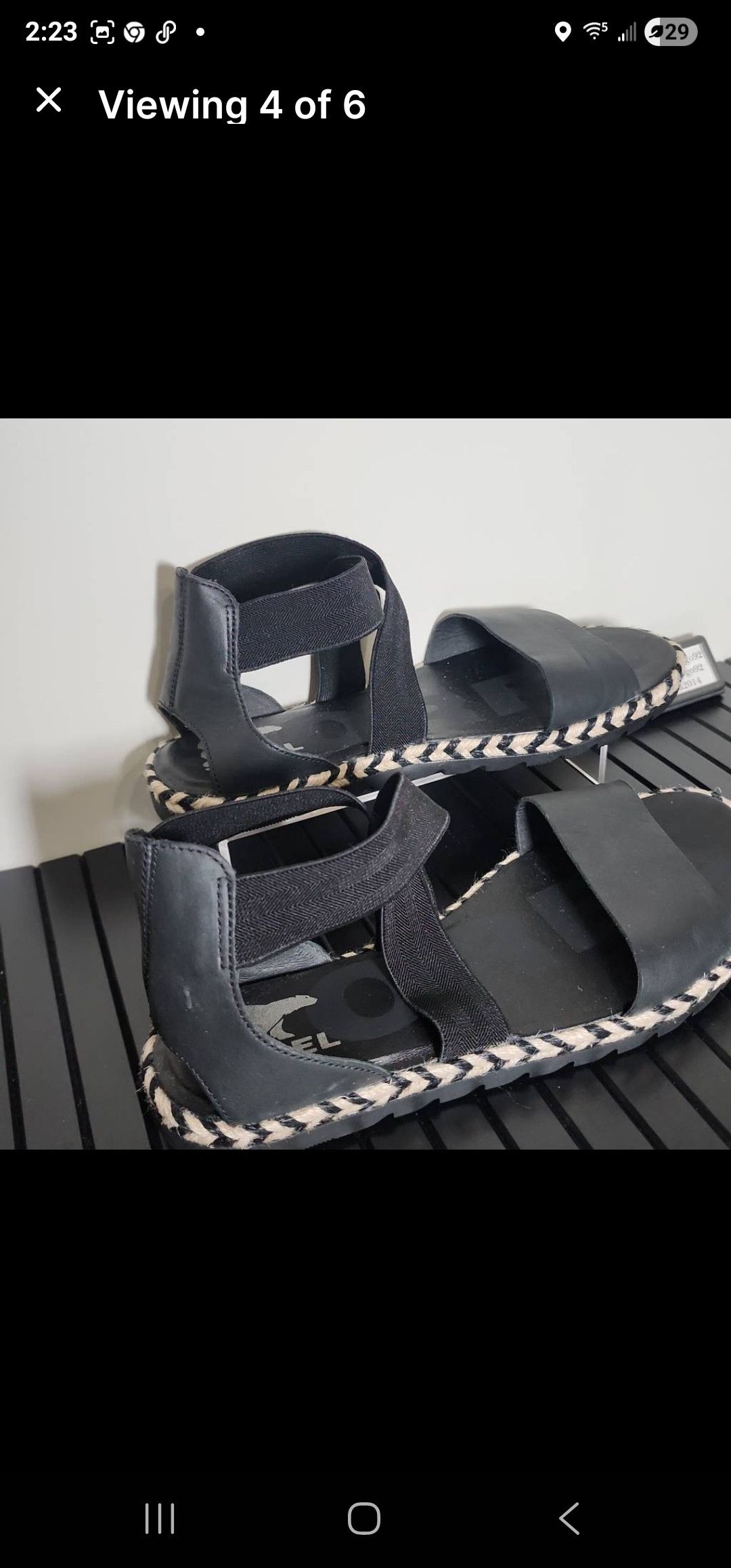 SOREL Sorel Women's Ella II Sandal - Black, Arrow Size US 9.5 / IT 39.5 - 4 Thumbnail