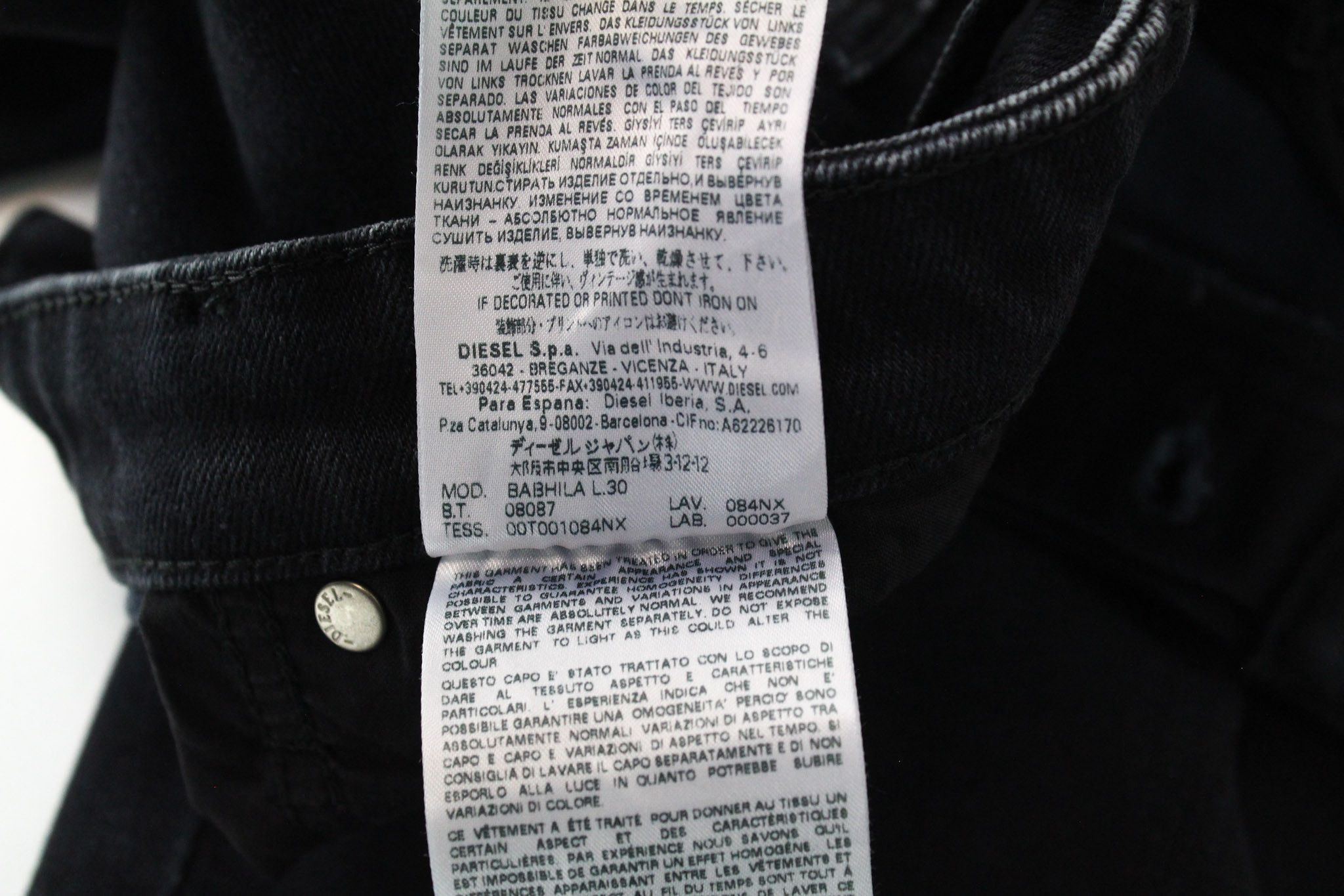 Diesel BABHILA 084NX W26/L30 Dark Blue Stretch Jeans 71397 Size 26" / US 2 / IT 38 - 9 Thumbnail