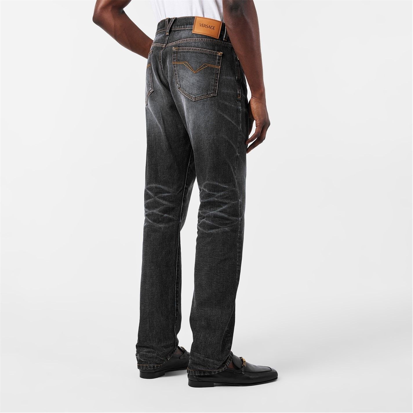 Versace o1g2r1mq0526 Denim Straight Leg Jeans in Black Size US 30 / EU 46 - 4 Thumbnail