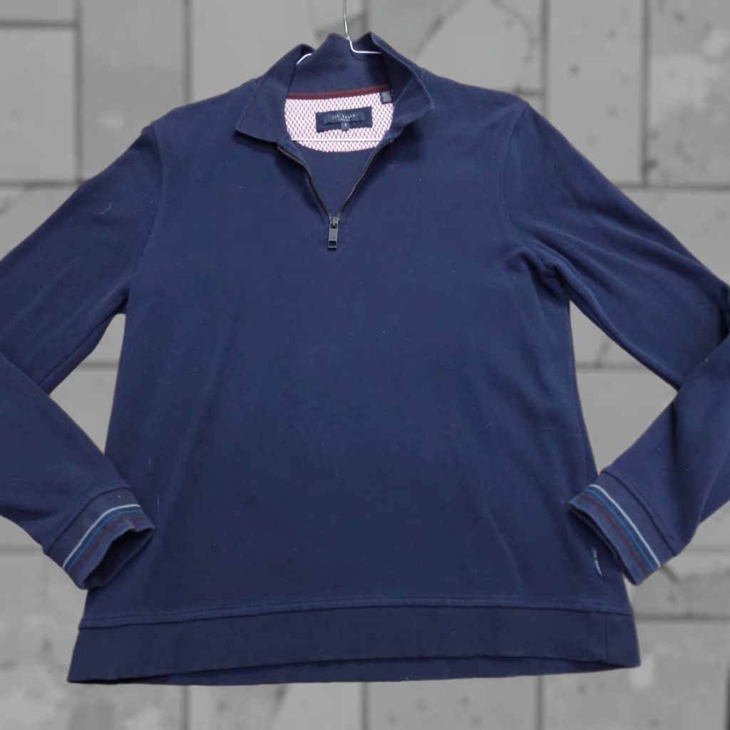 Ted Baker Ted Baker Mens Sweater 1/4 Zip Blue L Size US L / EU 52-54 / 3 - 1 Thumbnail