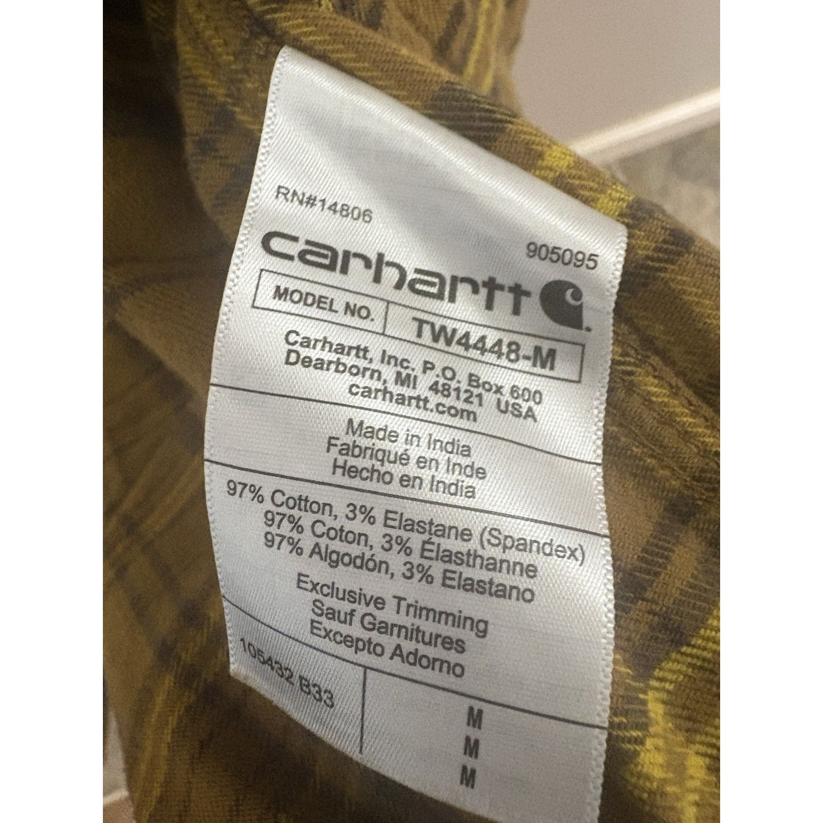 Carhartt Carhartt Medium Brown Yellow Plaid Flannel Shirt Relaxed Fit Size US M / EU 48-50 / 2 - 4 Thumbnail
