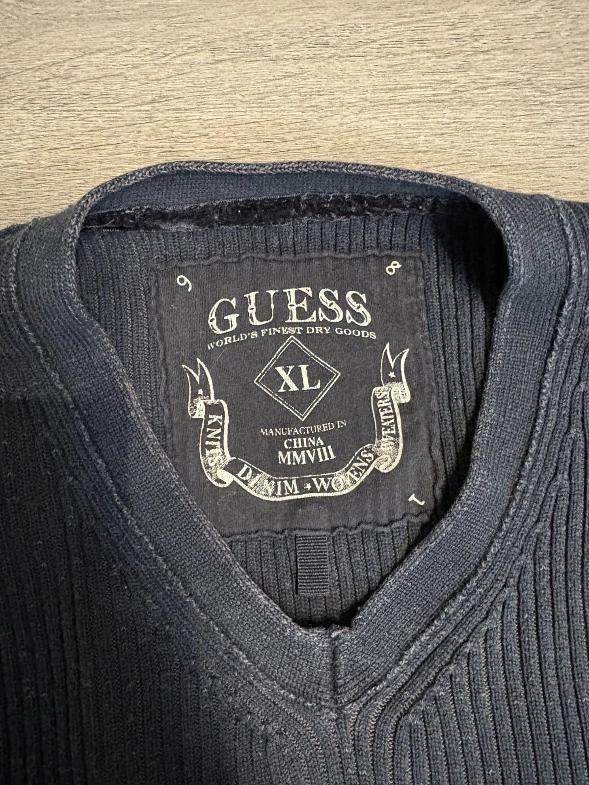 Guess Guess Men's Gray Ribbed Knit Sweater, Size XL Size US XL / EU 56 / 4 - 5 Thumbnail