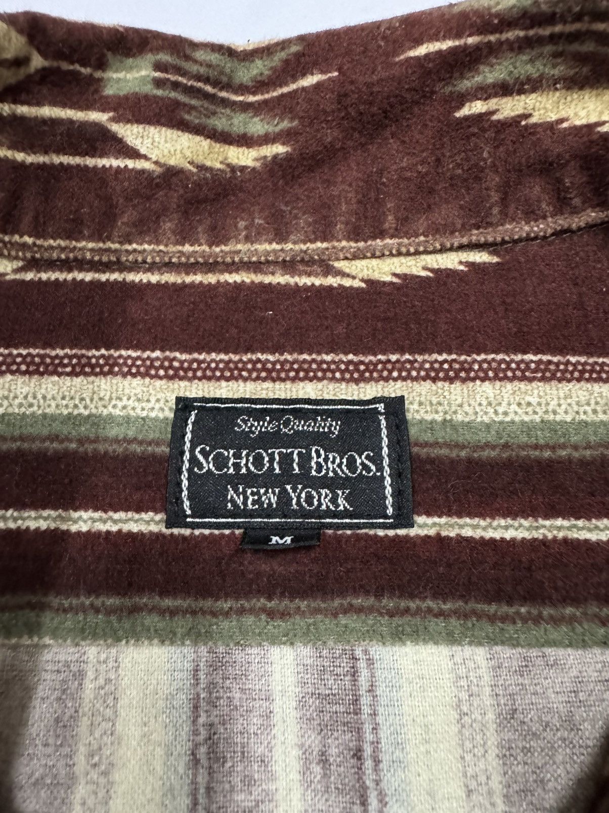 Schott Vtg🔥Schott Bros Nyc Native Navajo Camp Collar Shirt Size US M / EU 48-50 / 2 - 15 Thumbnail