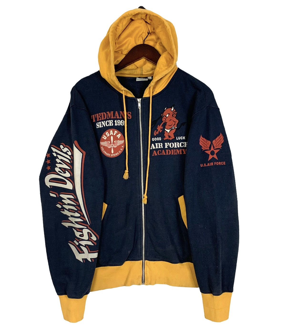 Tedman Vintage Tedman Company U.S. Air Force Full Zip Hoodie Size M Size US M / EU 48-50 / 2 - 2 Thumbnail
