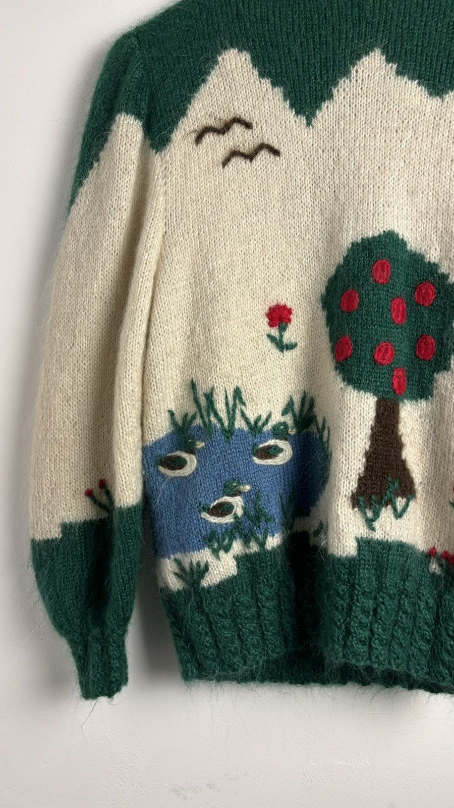 Handmade Vintage Mohair Pond Life Knitted Cardigan Size ONE SIZE - 7 Thumbnail