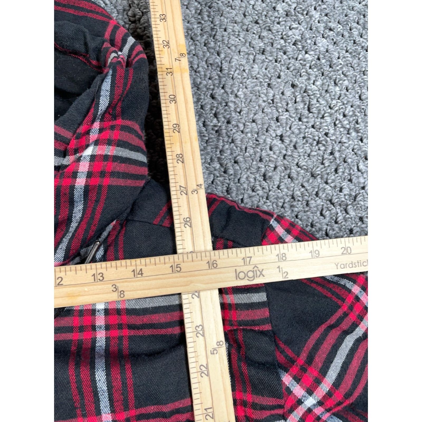 Vintage Stone Mountain Workwear Quilted Zip Hooded Flannel Shirt Jacket Large Red Black Plaid Jacket Adult Size US L / EU 52-54 / 3 - 6 Thumbnail