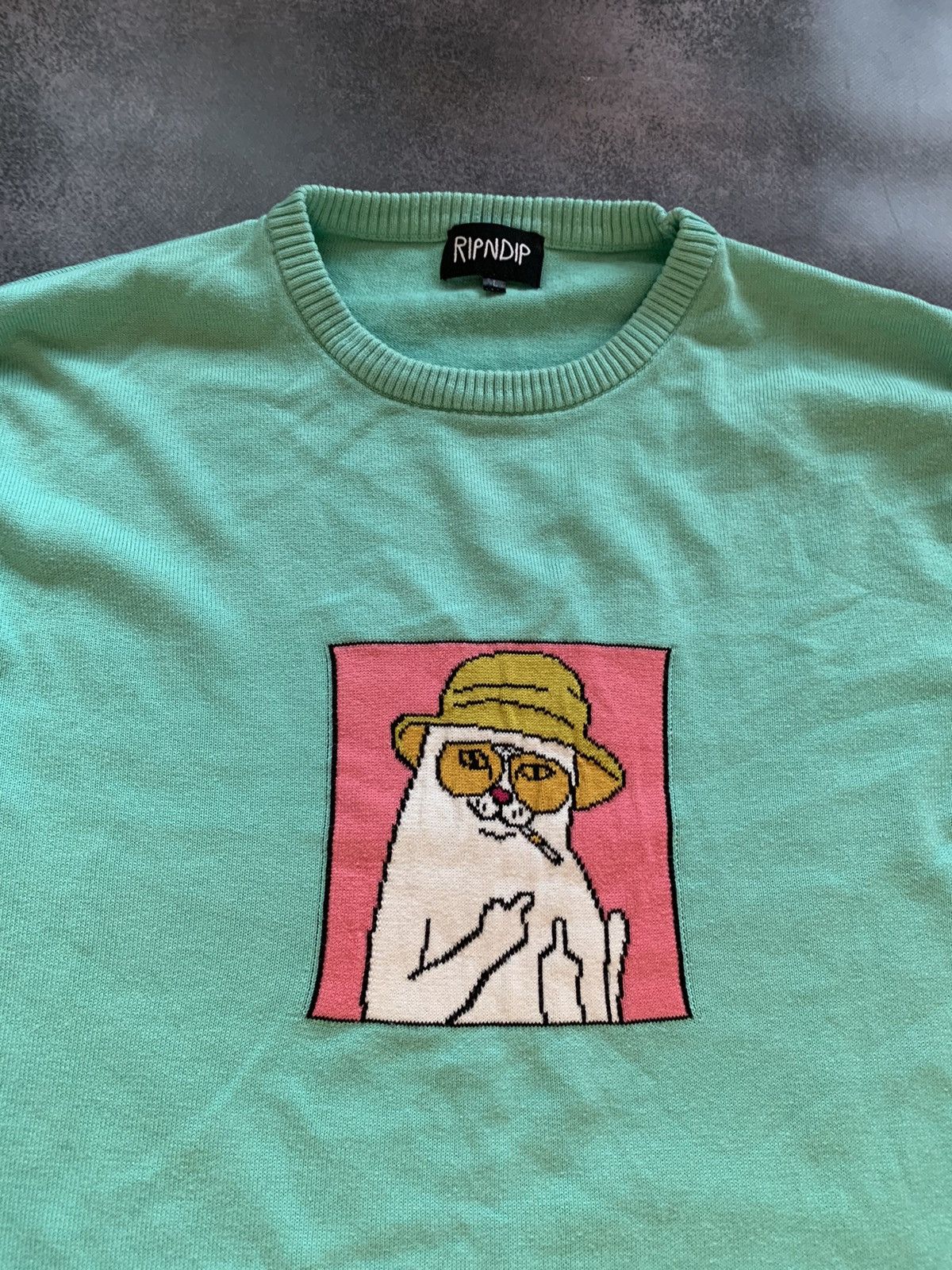 RIPNDIP RipNDip Teal Middle Finger Sweatshirt Size US XL / EU 56 / 4 - 2 Thumbnail