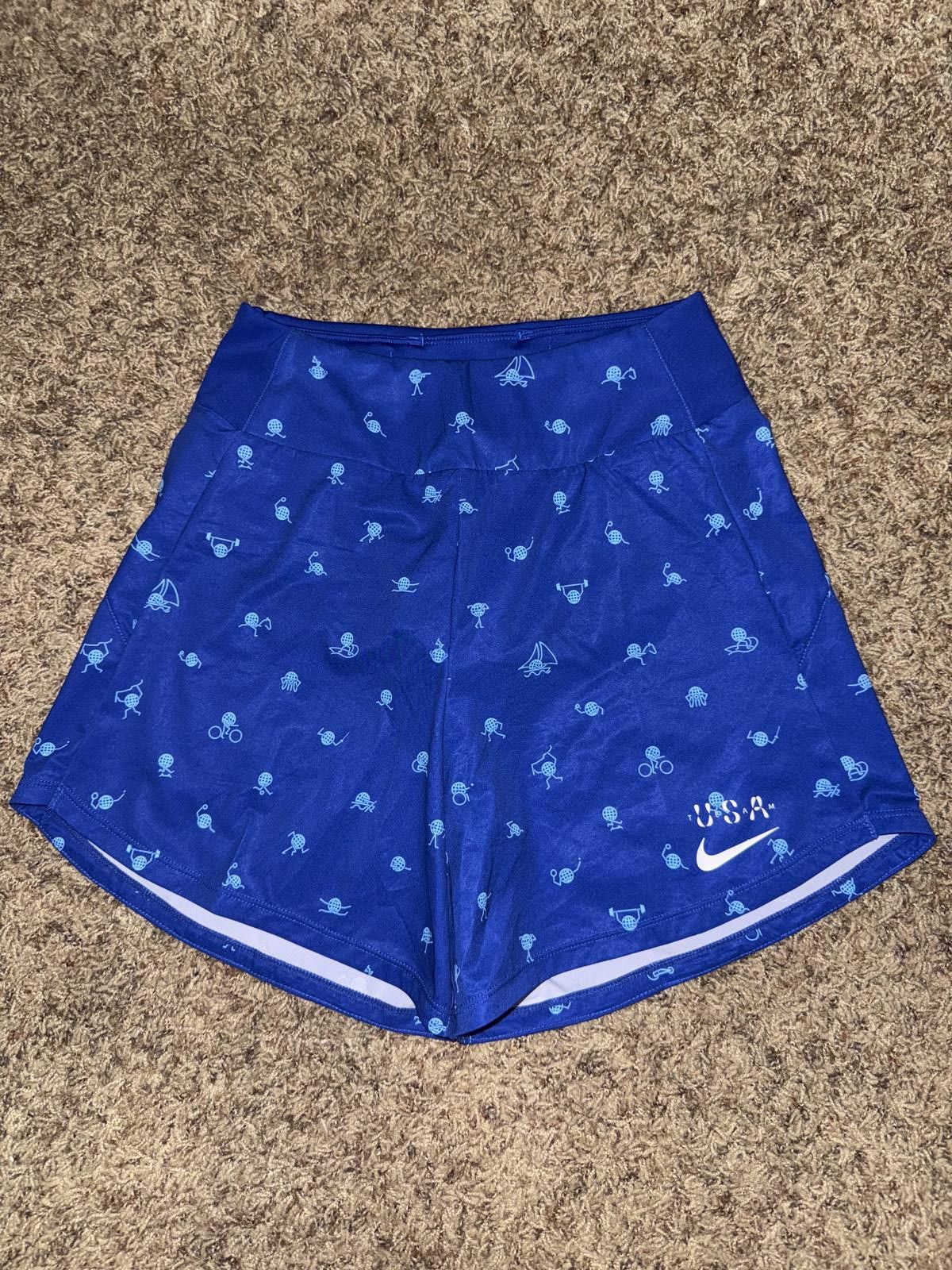 Nike Nike Women’s Olympic USA Team Dri-FIT (Brief Lined) Blue Running Shorts Sample Size 40" / US 18 - 1 Thumbnail