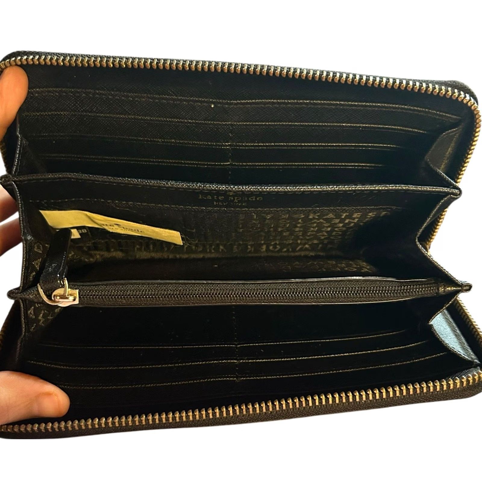 Vintage kate spade new york Neda Laurel Way Zip Around Leather Wallet Clutch Black Womens Size ONE SIZE - 7 Thumbnail