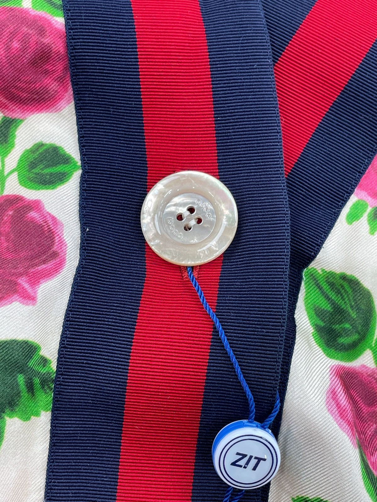 Gucci GucciRose red and blue striped mulberry silk cardigan jacke Size XS / US 0-2 / IT 36-38 - 17 Thumbnail
