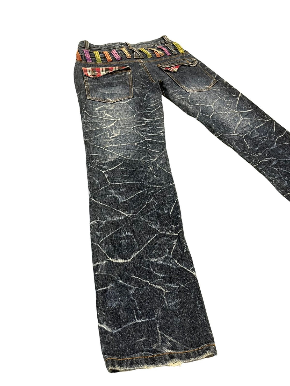 Japanese Brand Double Waist Jeans Nylaus Honeycomb Faded Straight Cut 8🟦5 Size US 30 / EU 46 - 2 Thumbnail