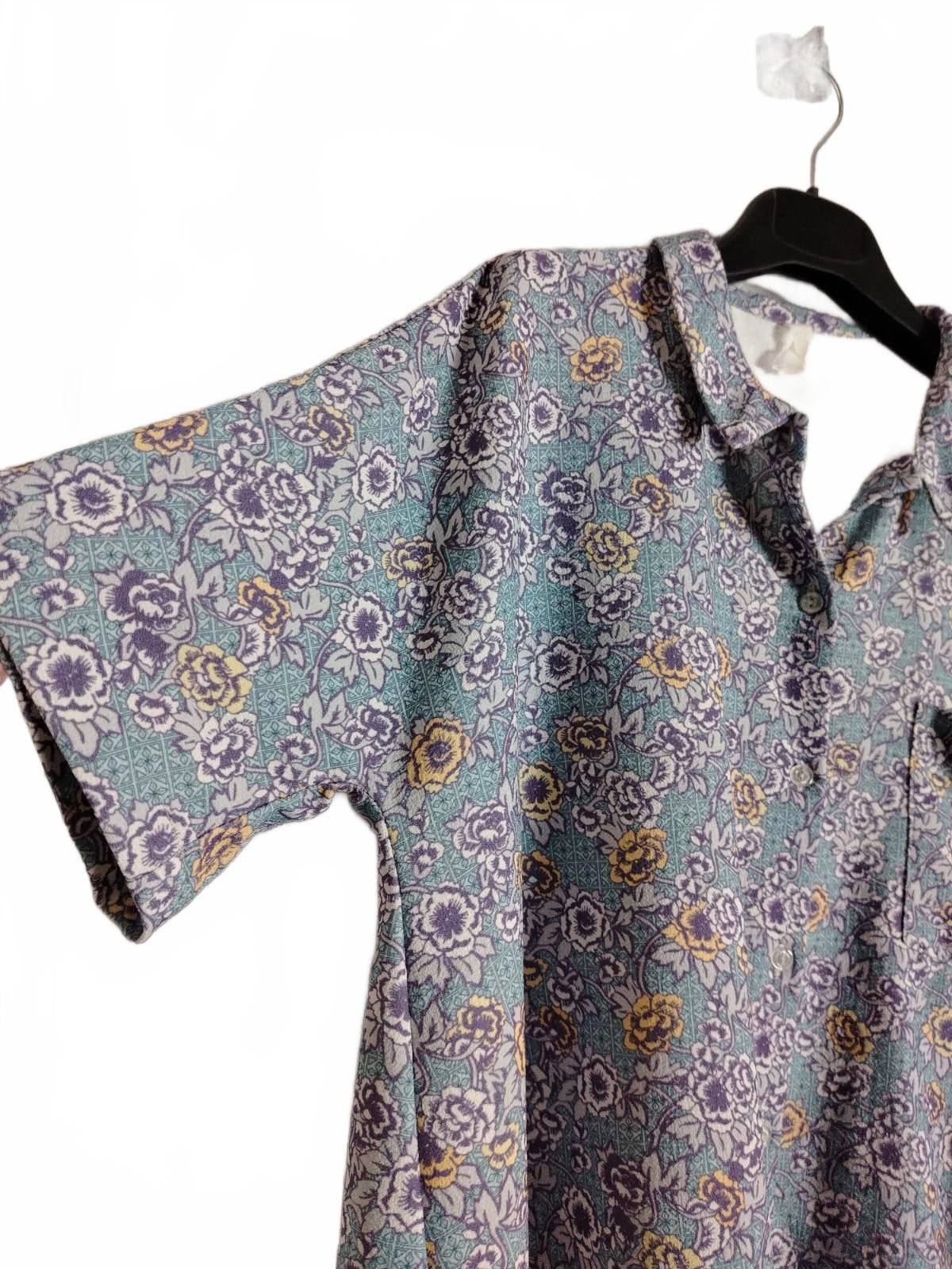 Asos ASOS Africa Women's Floral Shirt UK 12 Boxy Cropped Preowned Size M / US 6-8 / IT 42-44 - 6 Thumbnail