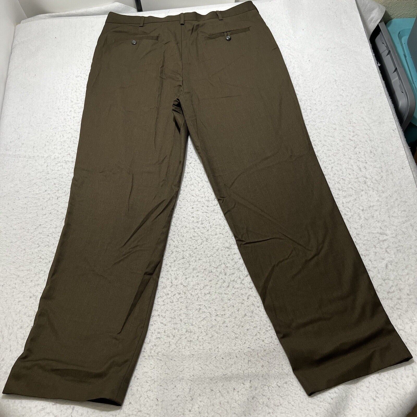 Perry Ellis Perry Ellis 36x32 Flat Front Straight Brown Suit Dress Pants Size US 36 / EU 52 - 5 Thumbnail