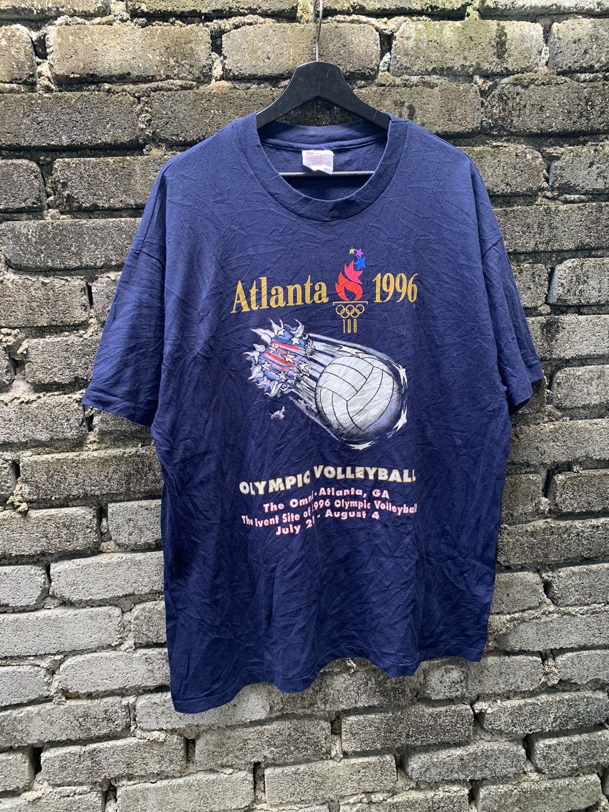 USA Olympics Vintage 90s Atlanta 1996 Olympic Volleyball Made In Usa Size US XL / EU 56 / 4 - 2 Thumbnail