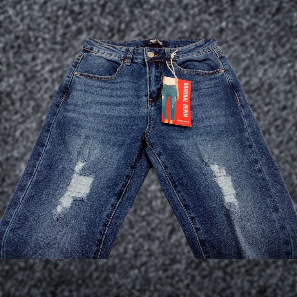 Vintage Wax Jeans Butt I Love You Stretch High Rise Push Up Skinny Women’s Size 1/25 Blue Denim Slim Regular Size 25 Size 42" / US 20 - 1 Thumbnail