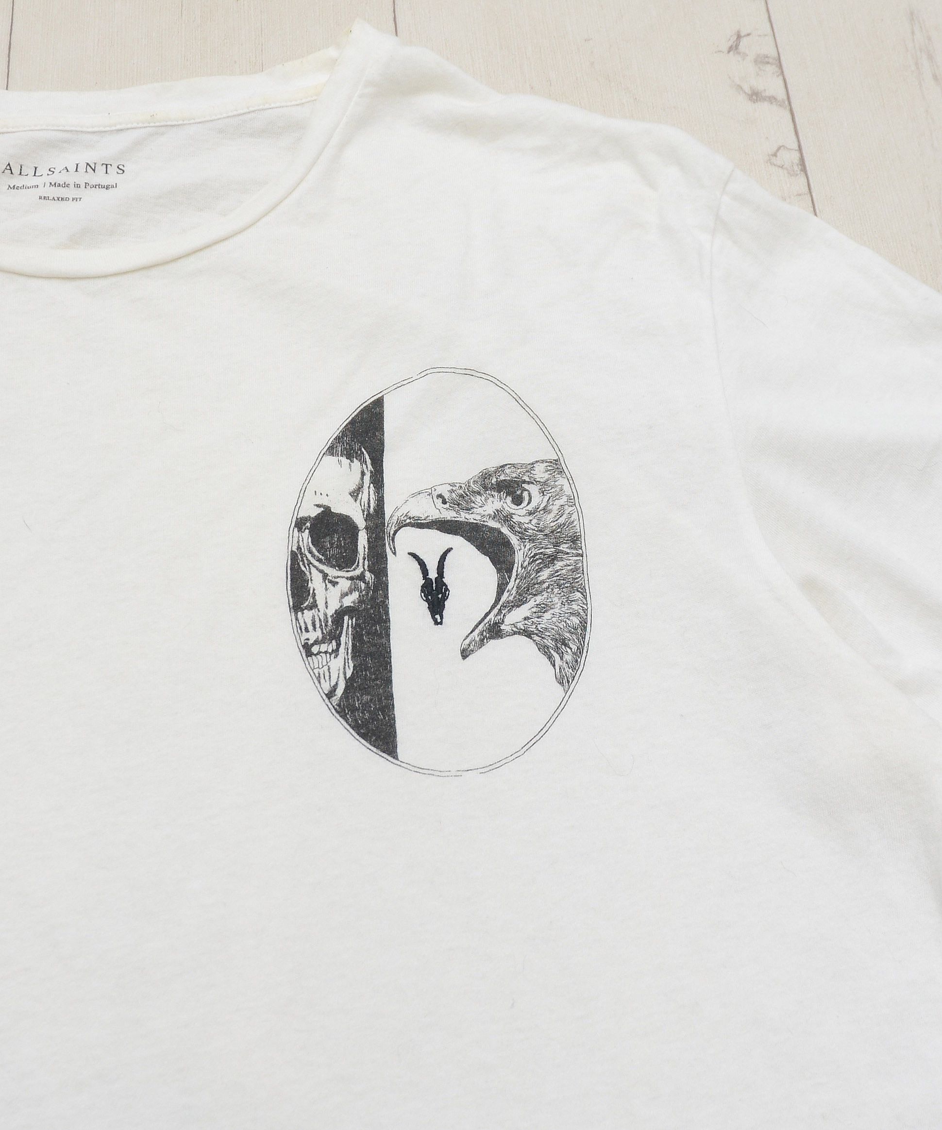 Allsaints AllSaints Raptor Reap Graphic T-Shirt White Y2K Size US M / EU 48-50 / 2 - 4 Thumbnail