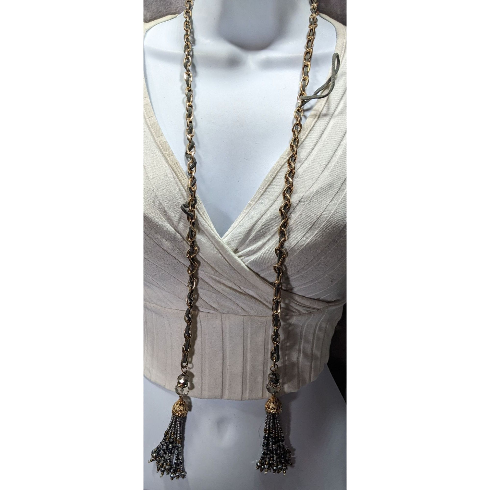 Other Decorative Tassel Pendant Necklace With Gold-Tone Chain & Be Size ONE SIZE - 3 Thumbnail