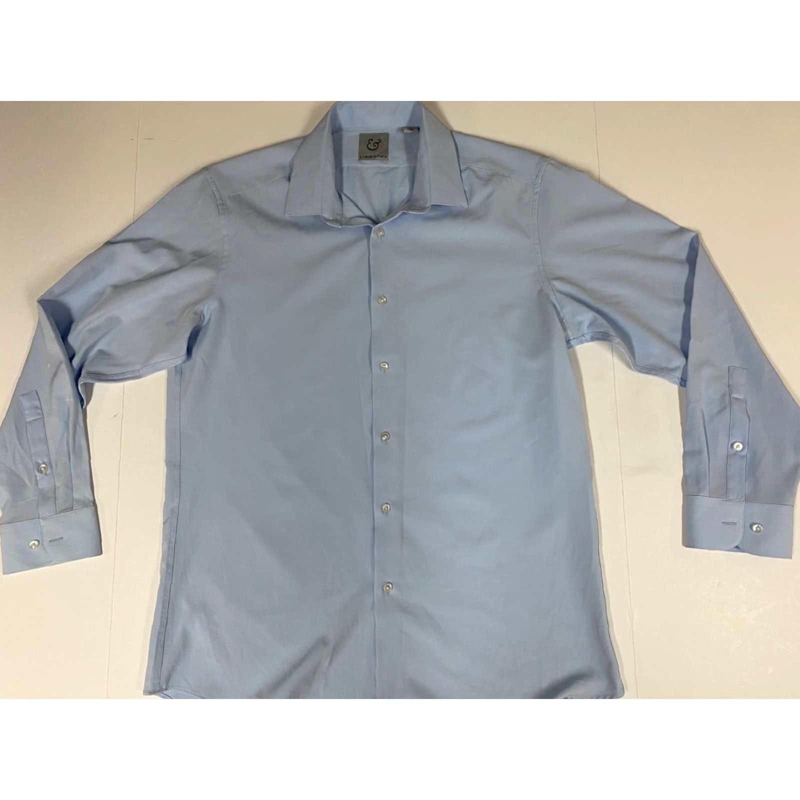 Vintage Kilburne and Finch Mens Dress Shirt 16 Blue Formal Regular Size 42R - 2 Thumbnail