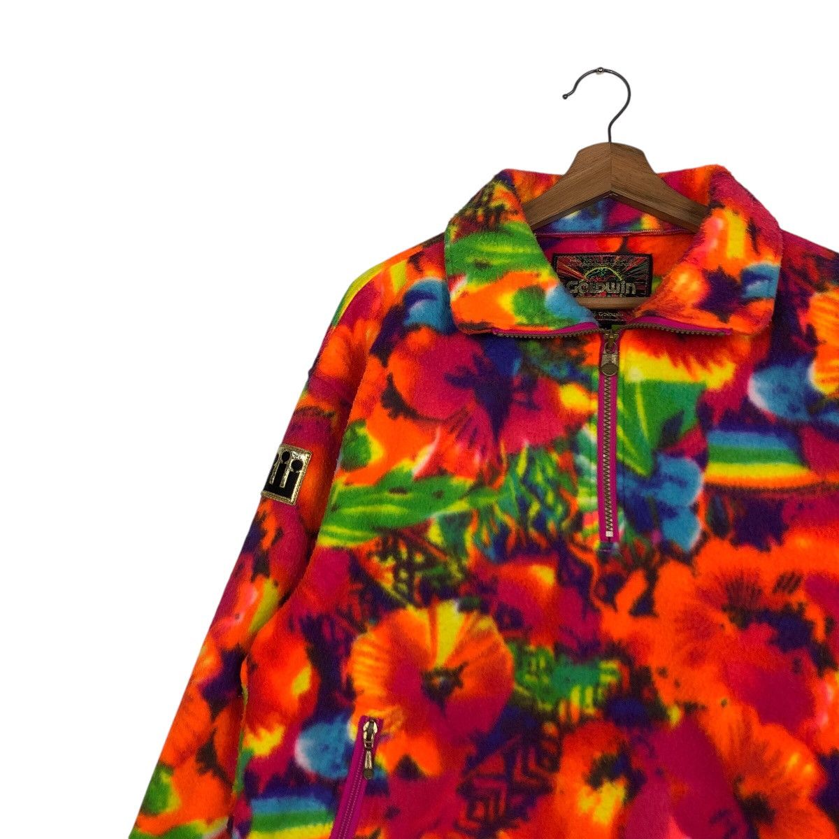 Japanese Brand × Vintage 📌Colourful Anorak Half Zipper Fleece Jacket Goldwin Japan Size US L / EU 52-54 / 3 - 8 Thumbnail