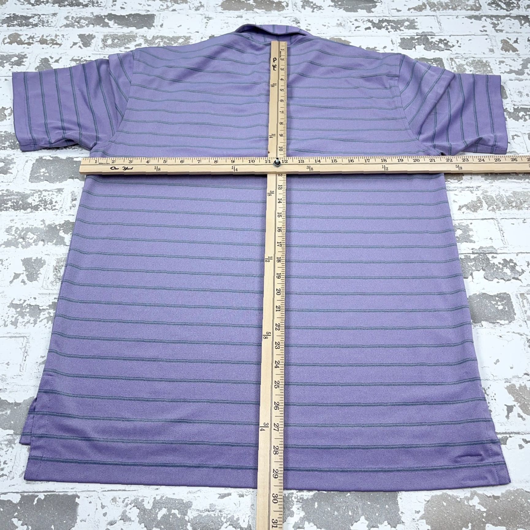 Vintage turtleson Polo Shirt Adult Medium Purple Striped Performance Golf Delaware Size US M / EU 48-50 / 2 - 7 Thumbnail