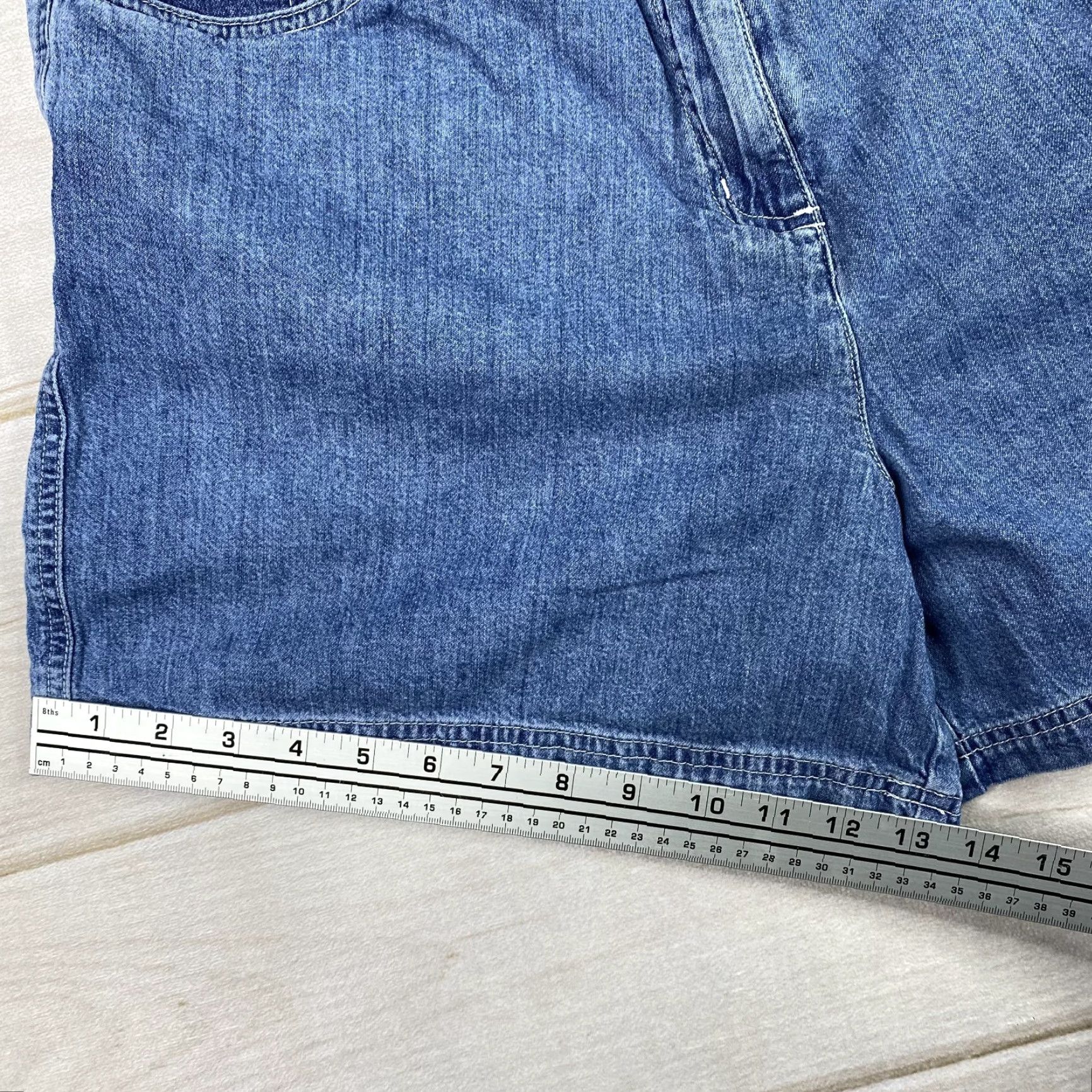 J. Jill J. Jill Shorts Womens 18 Petite Blue Denim Elastic Waist High Rise Cotton Size 40" / US 18 - 7 Thumbnail