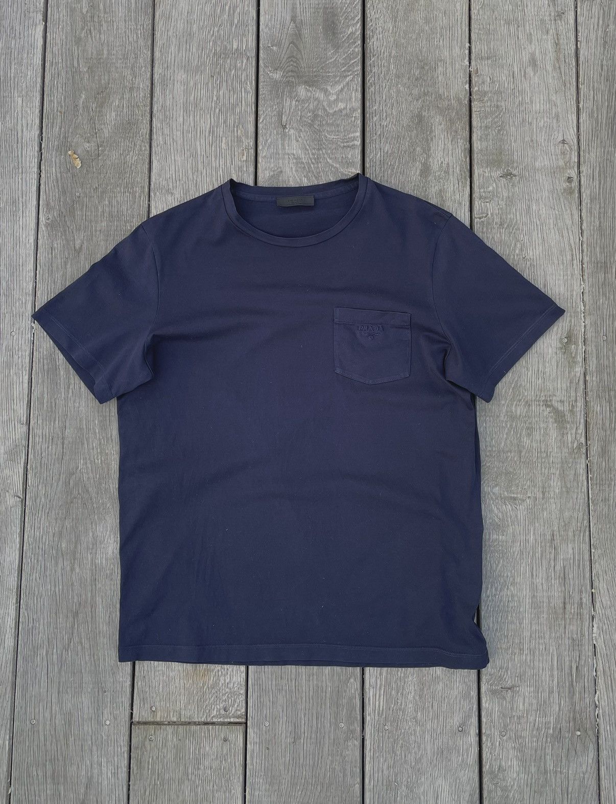 Prada Navy Prada Tee Size US S / EU 44-46 / 1 - 1 Thumbnail