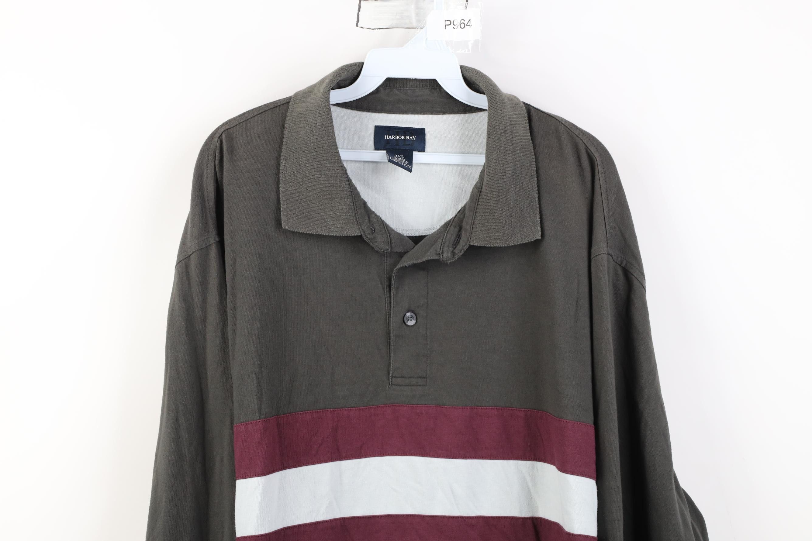 Vintage Vintage 90s Y2K Streetwear Pullover Long Sleeve Rugby Polo Size US XXL / EU 58 / 5 - 2 Thumbnail