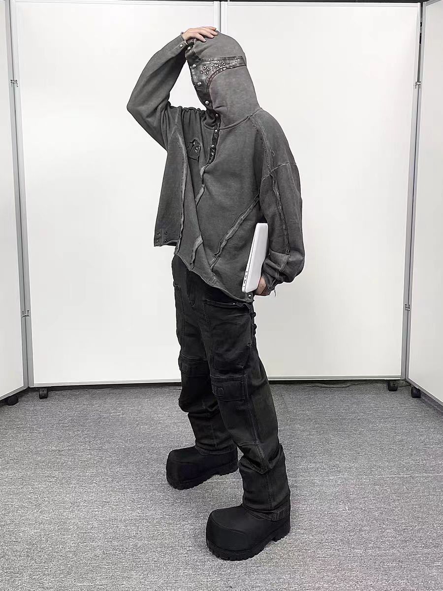 Japanese Brand × Jean Heavy work dirty washed distressed cargo jeans Size US 34 / EU 50 - 4 Thumbnail