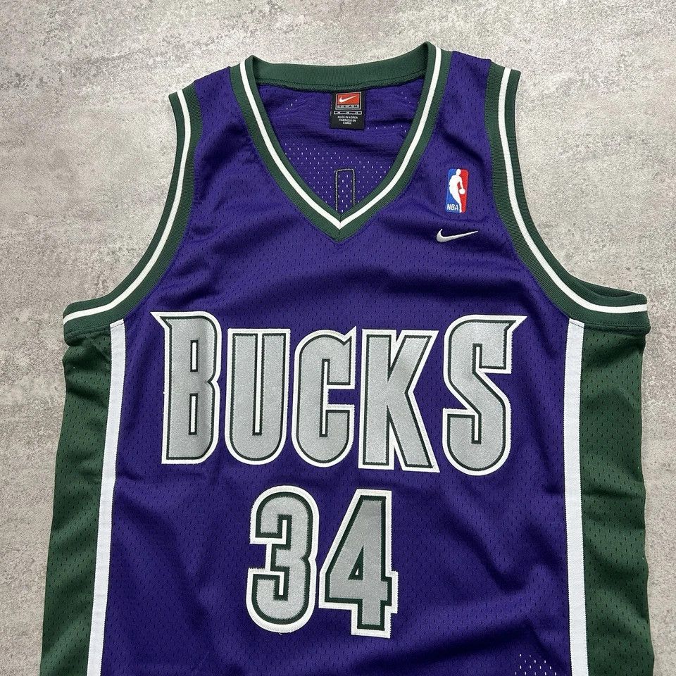 NBA × Nike × Vintage MILWAUKEE BUCKS RAY ALLEN NIKE SWINGMAN JERSEY PURPLE SIZE M Size US M / EU 48-50 / 2 - 3 Thumbnail