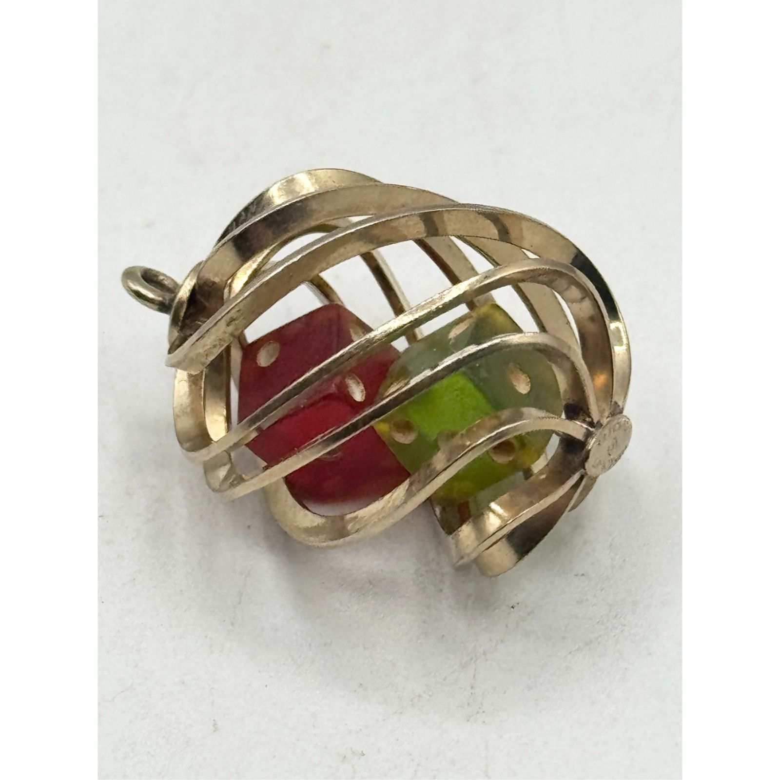 Vintage Danecraft Caged Dice Casino Gold Filled Estate Vintage Charm Size ONE SIZE - 4 Thumbnail