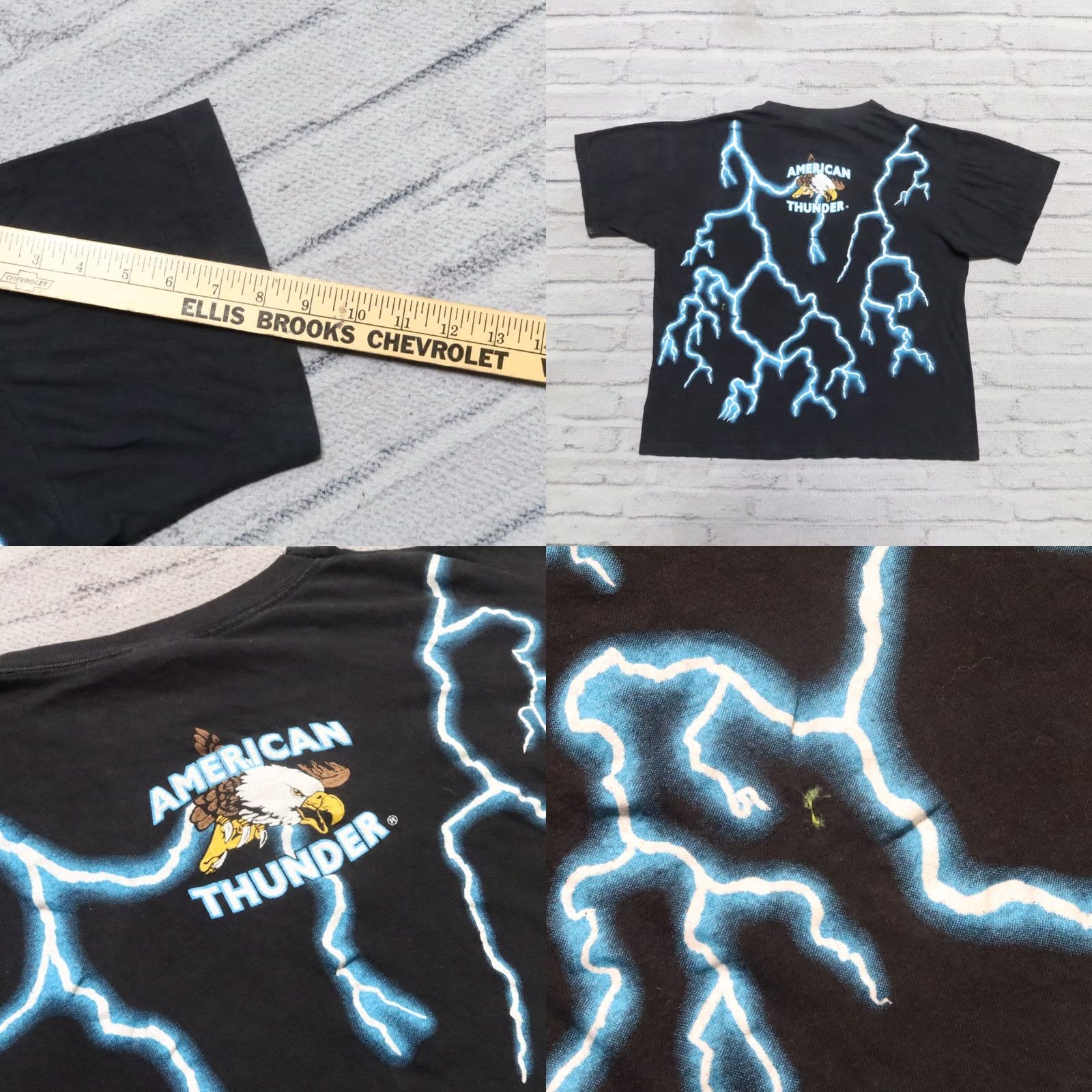 Vintage Vintage American Thunder Metal Head Motorcycle Shirt Tee L Mens Black 90s/Old School Graphic Tee Size US L / EU 52-54 / 3 - 9 Thumbnail