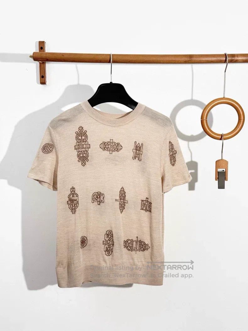 Hermes Hermes Women's short-sleeve wool knit sweater, 26 spring a Size S / US 4 / IT 40 - 3 Thumbnail