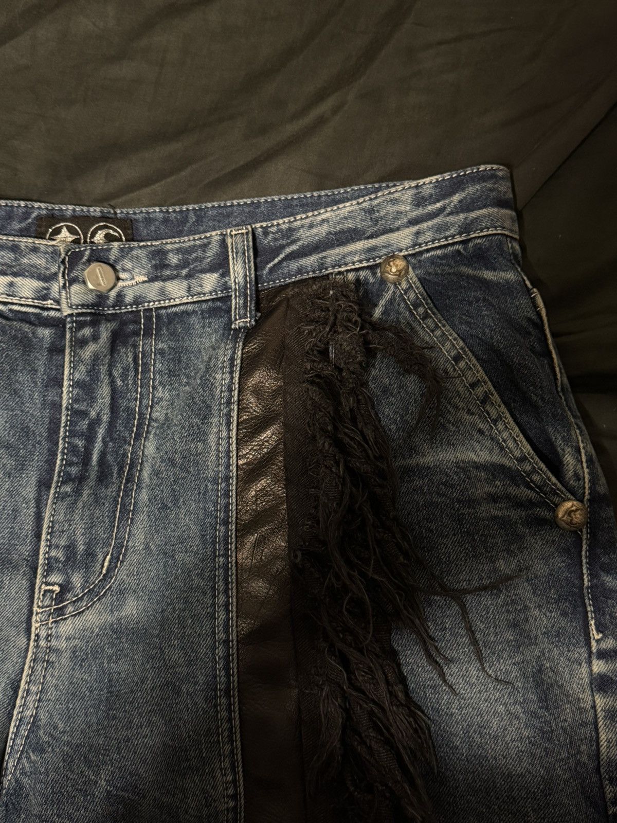 Thug Club Thug Club Mohican Leather Denim Size US 34 / EU 50 - 11 Thumbnail