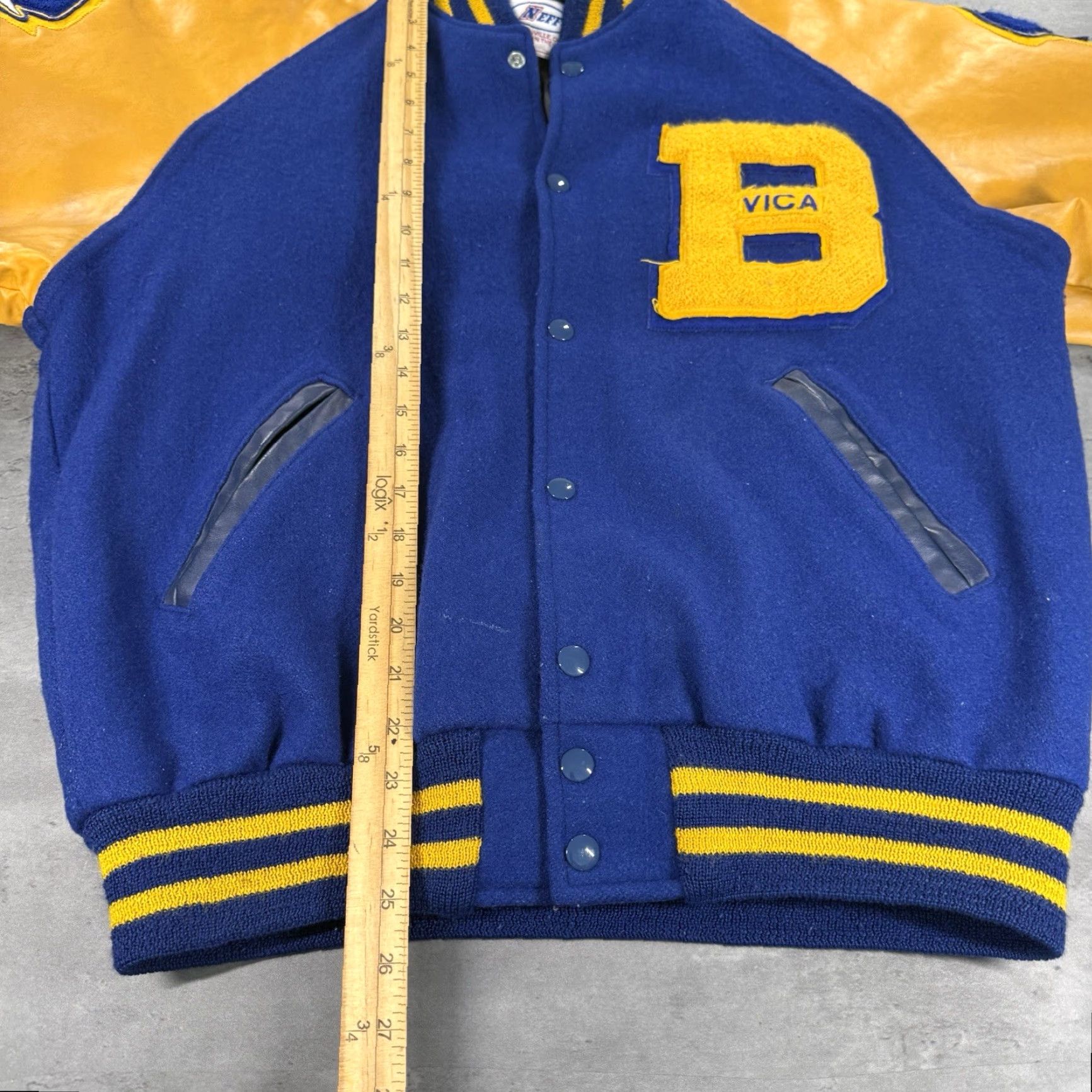 Vintage VINTAGE Neff Varsity Jacket Mens Large Blue Yellow Pirates Wool Leather Bomber Size US L / EU 52-54 / 3 - 6 Thumbnail