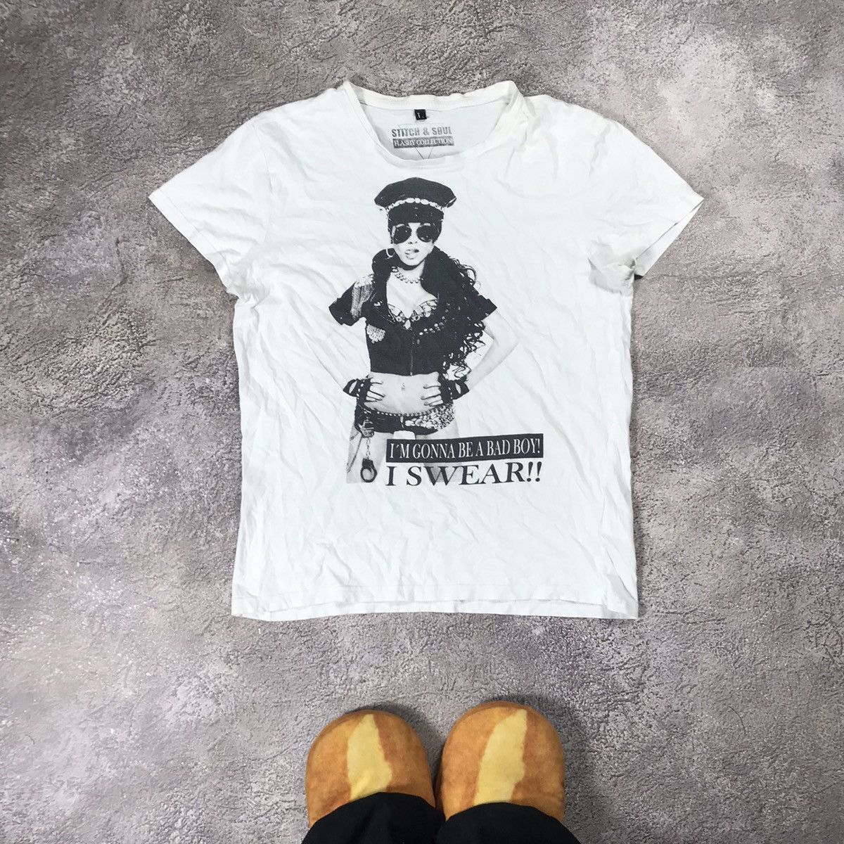 Vintage Vintage Y2K Graphic Tee Bad Boy Swear Funny Print Streetwear Size L / US 10 / IT 46 - 1 Thumbnail