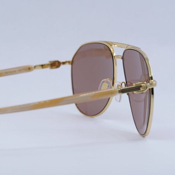 Gucci 🕶️ New Gucci GG1220S 003 Sunglasses - Gold Frame, Cognac Size ONE SIZE - 7 Thumbnail