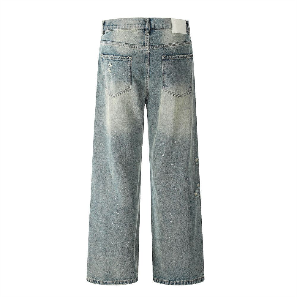 Japanese Brand × Jean Men's straight punk distressed washed gradient jeans Size US 32 / EU 48 - 3 Thumbnail