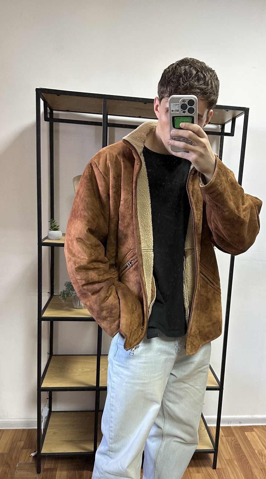 Hugo × Hugo Boss × Vintage HUGO BOSS Tan Faux Sheepskin Fleece Jacket B3 Style Coat Men Size US XXL / EU 58 / 5 - 2 Thumbnail