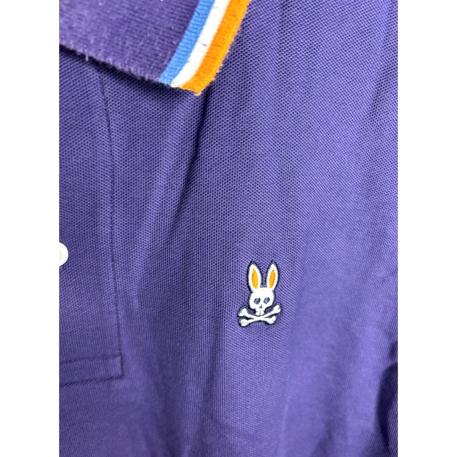 Psycho Bunny Psycho Bunny Polo Shirt Short Sleeve Men 8 100% Cotton Purple Solid Embroidered Logo Button-Down Collar Casual/Business Activewear Men Size US M / EU 48-50 / 2 - 2 Thumbnail