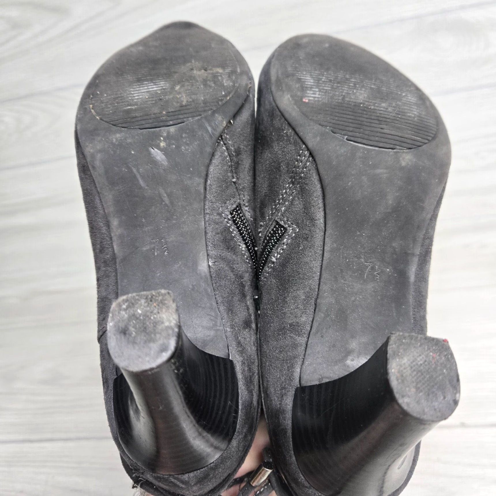 Coach VINTAGE Coach & Four Booties Women 7.5 Black Suede Slip On Ankle Boot High Cone Heel - Women’s Size 7.5 Black Suede Boots Size US 7.5 / IT 37.5 - 7 Thumbnail