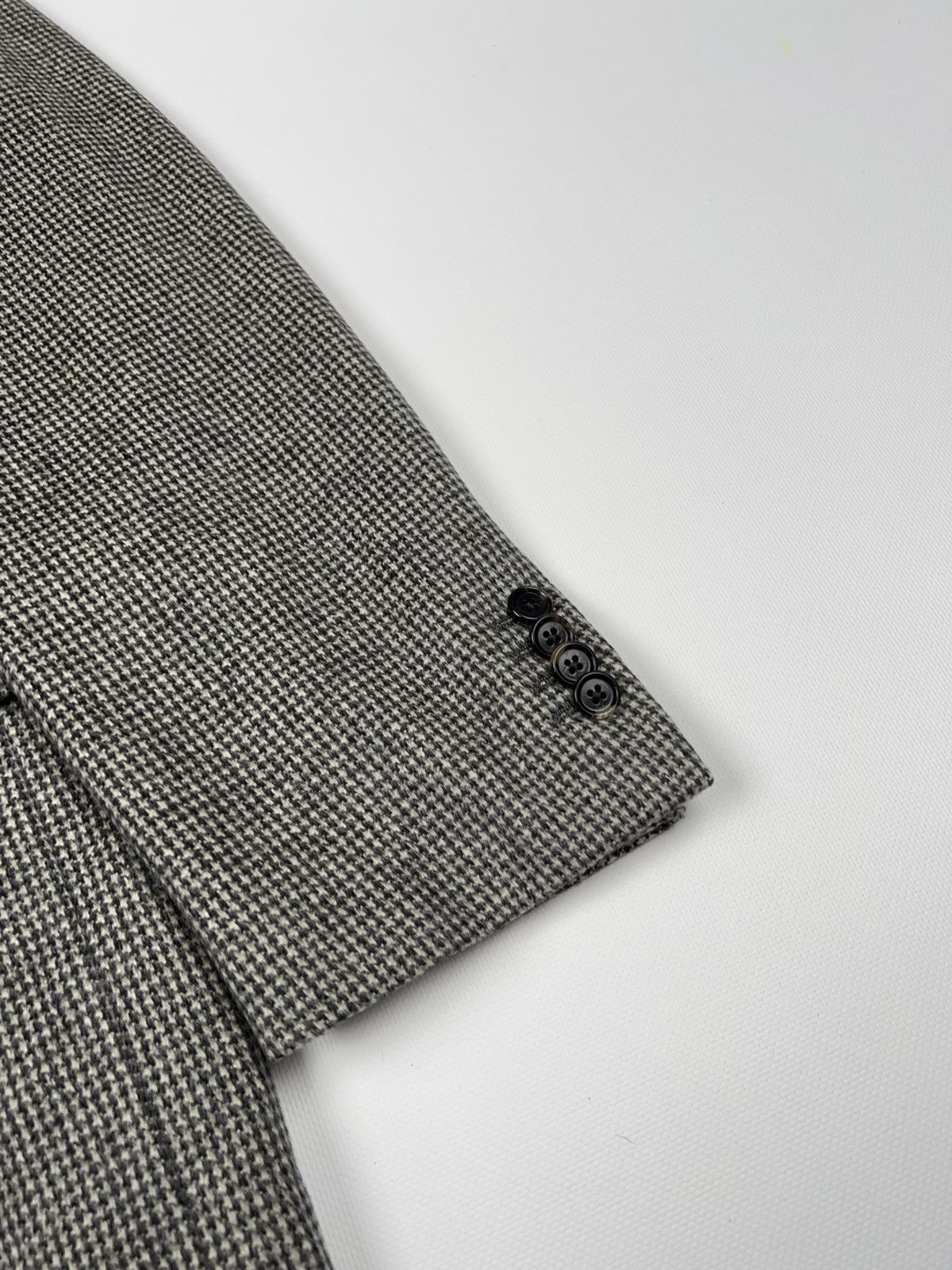 Caruso Raffaele Caruso Cashmere Blazer Jacket houndstooth Gray Size 44R - 6 Thumbnail