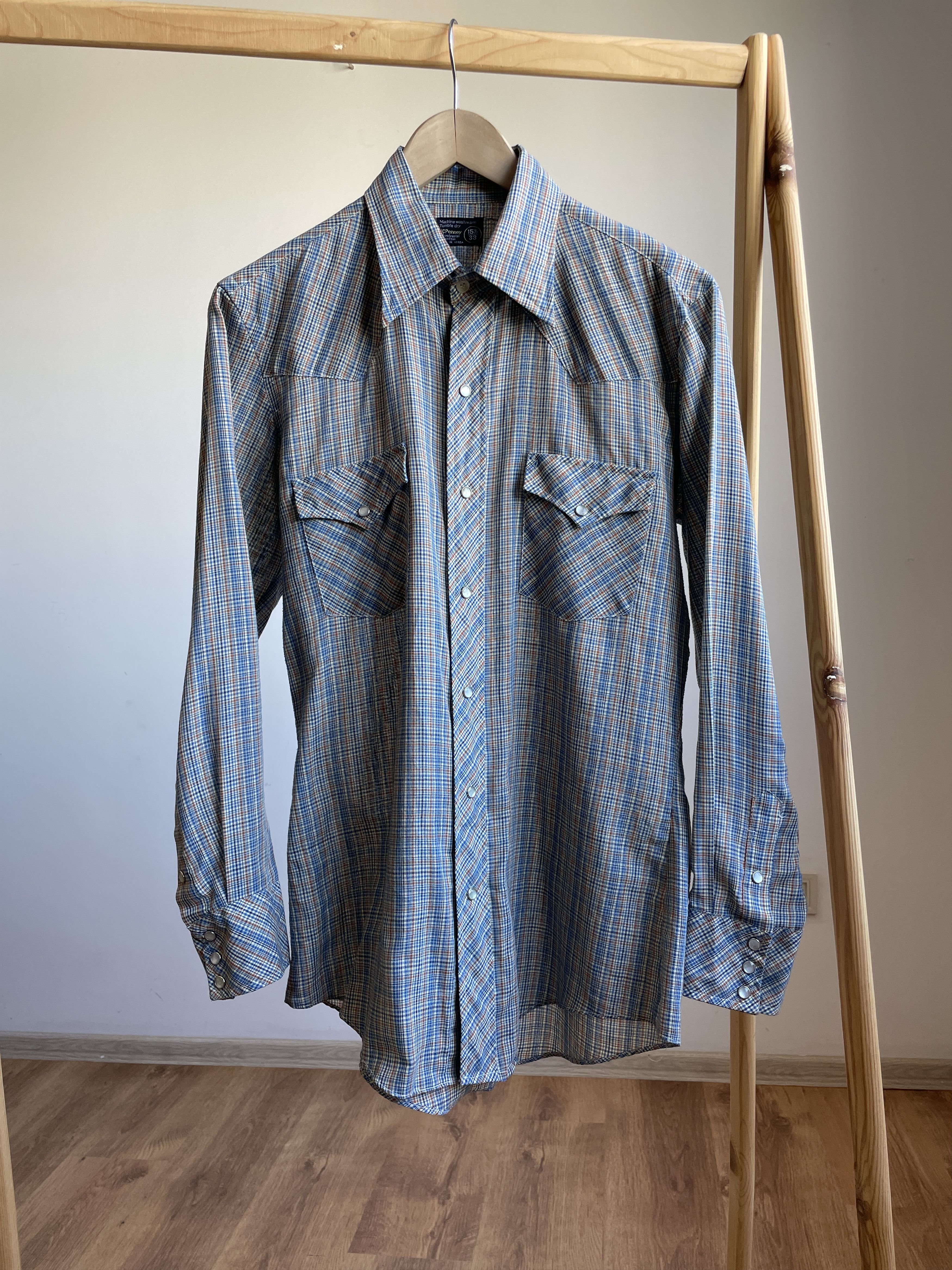 JCPenney JC Penney Vintage 70's 80's Snap Button Western Shirt Size US M / EU 48-50 / 2 - 1 Thumbnail