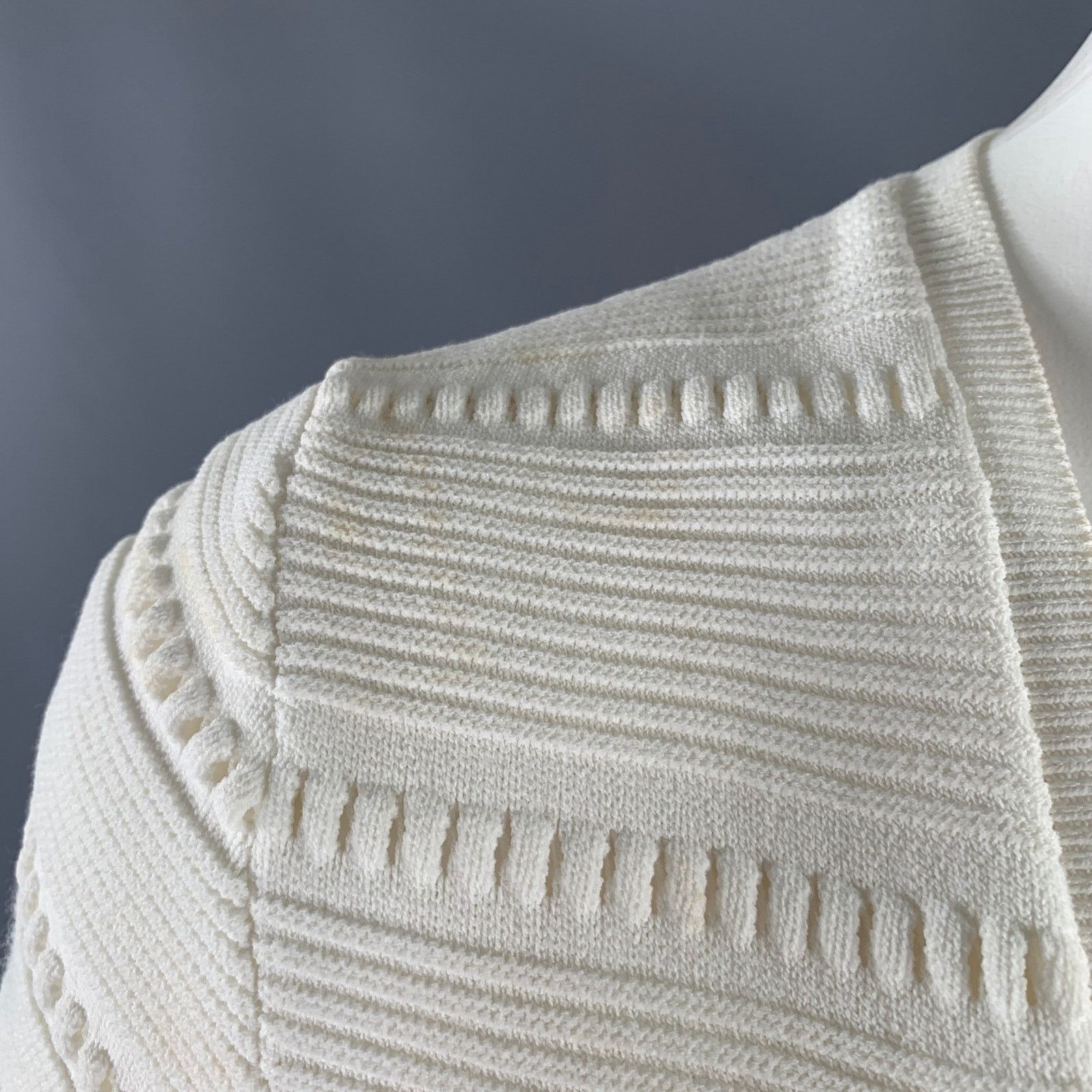 Dsquared2 Size M White Rayon Polyamide Textured Short Sleeve Dress Size M / US 6-8 / IT 42-44 - 7 Thumbnail