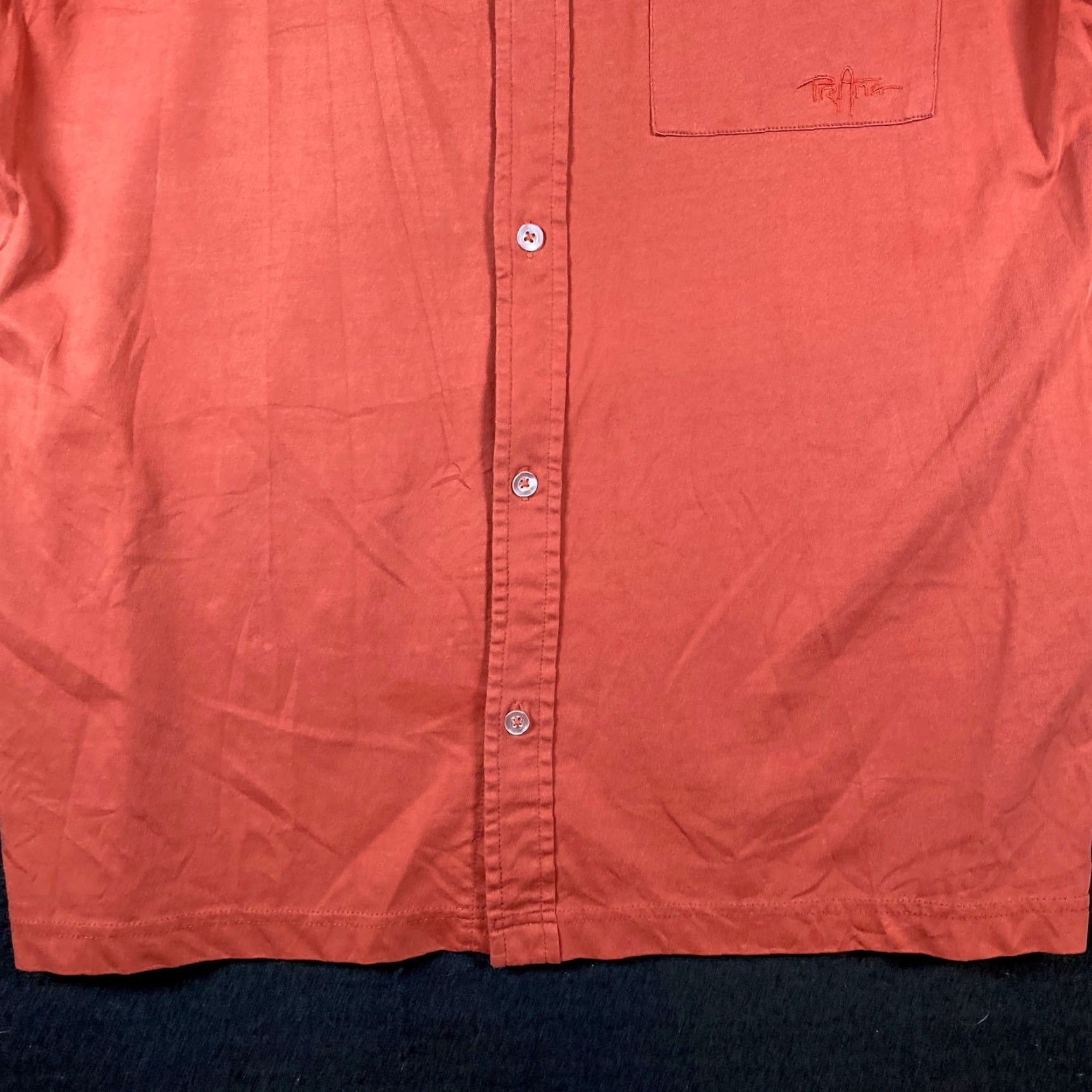 Prana prAna Mens Shirt Deep Rust Button Down Short Sleeve Collared Cotton Polyester L Size US L / EU 52-54 / 3 - 4 Thumbnail